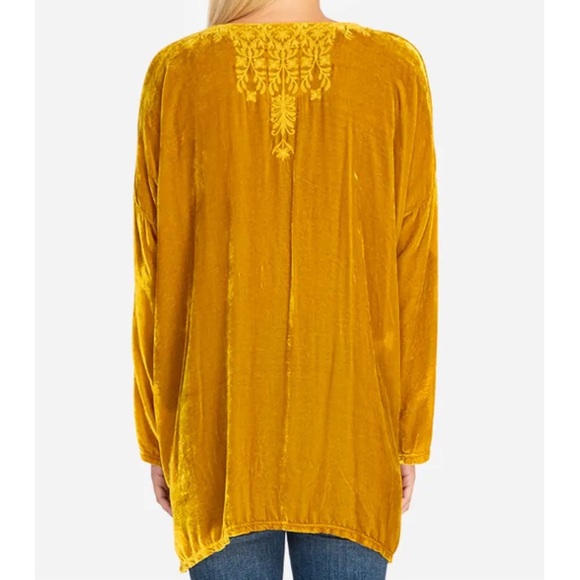 Johnny Was Antonella Velvet Blouse, Gold, XS - Picture 3 of 7